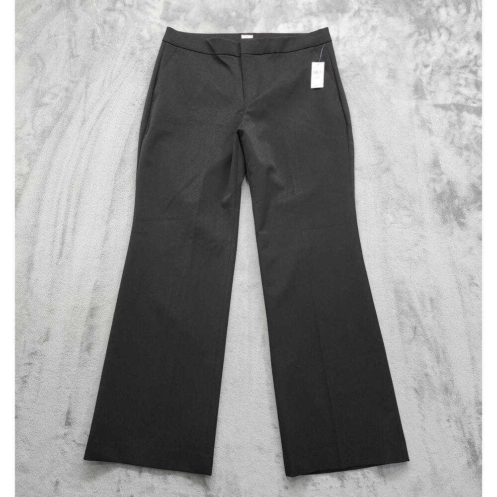 NEW GAP Pants Womens 14 PETITE True Black High Rise Slim Boot Dress Pant Stretch